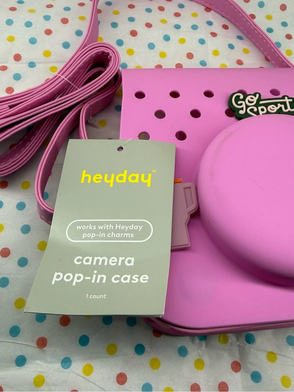 Pink Silicone Camera Crossbody Bag